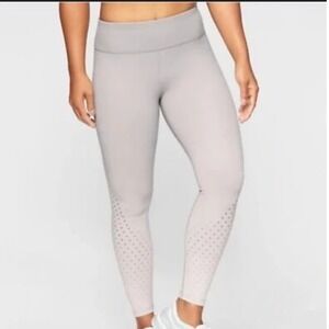 ATHLETA | Women's Gray Ombre Perforated Athleisure Workout Leggings, Size S